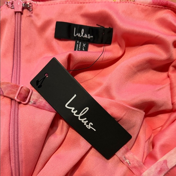 Lulus Desdra pink floral ruffle tiered high low maxi dress - Picture 4 of 4